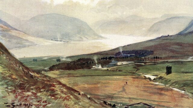 Facsimile of a painting of St. Mary's Loch by Thomas Scott